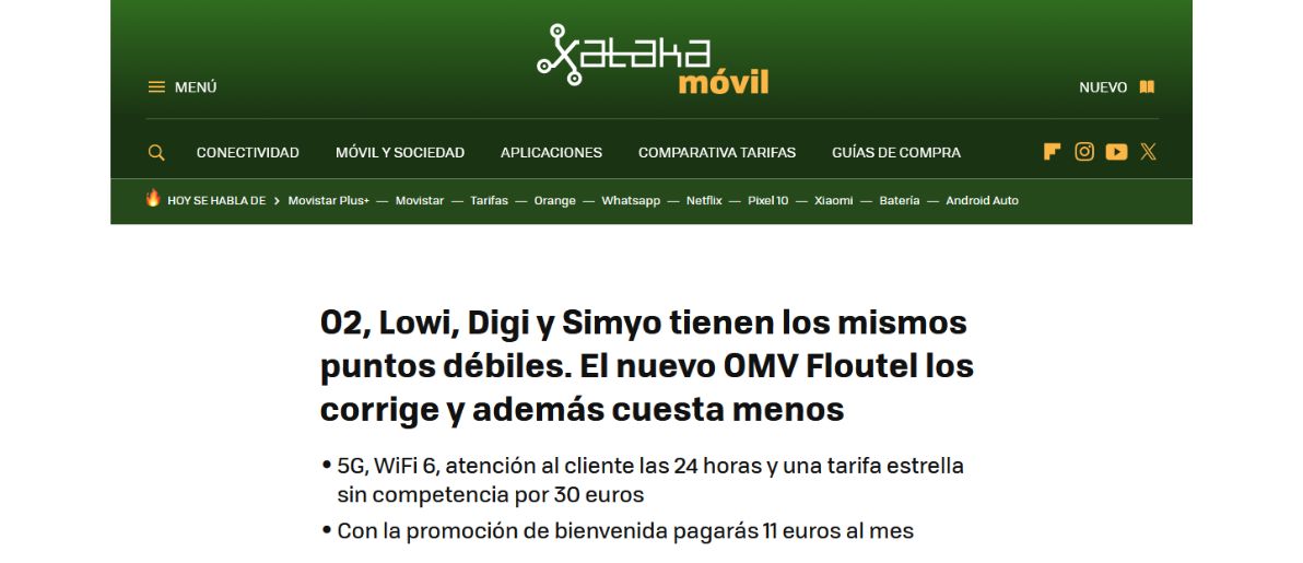 Publicación digital en Xataka Móvil